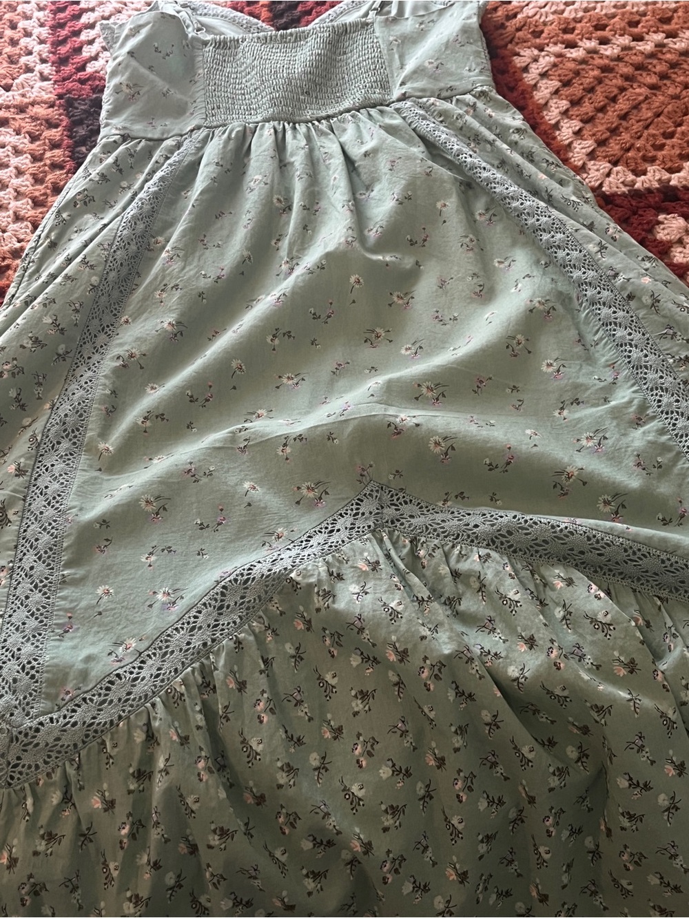 American Eagle Outfitters Sage Green Floral High-Low Dress - Picture 6 of 7